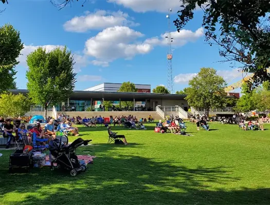 families enjoying the park